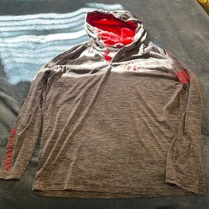 Grey Under Armour Fleece Hoodie Sz Large